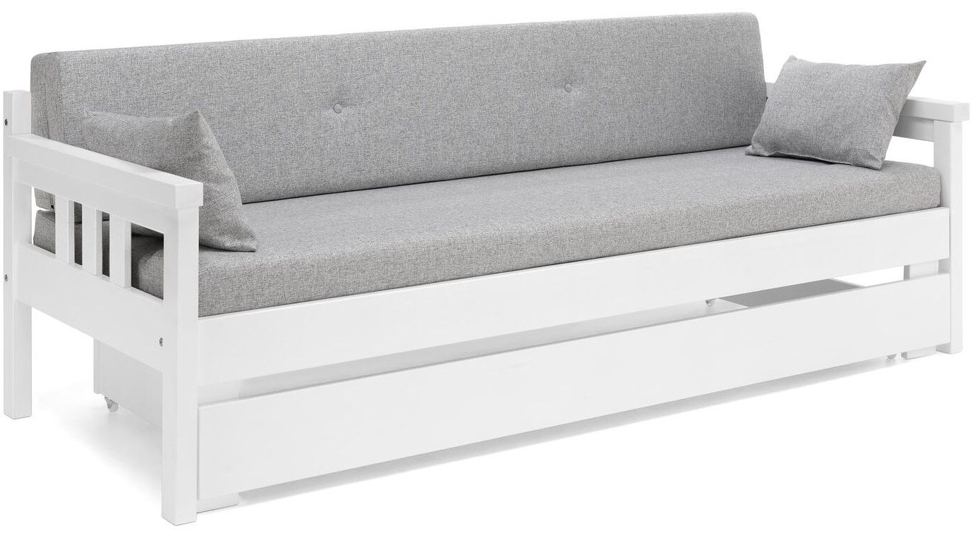 Sami 3-ist laverisohva vuodevaatelaatikolla, valkoinen