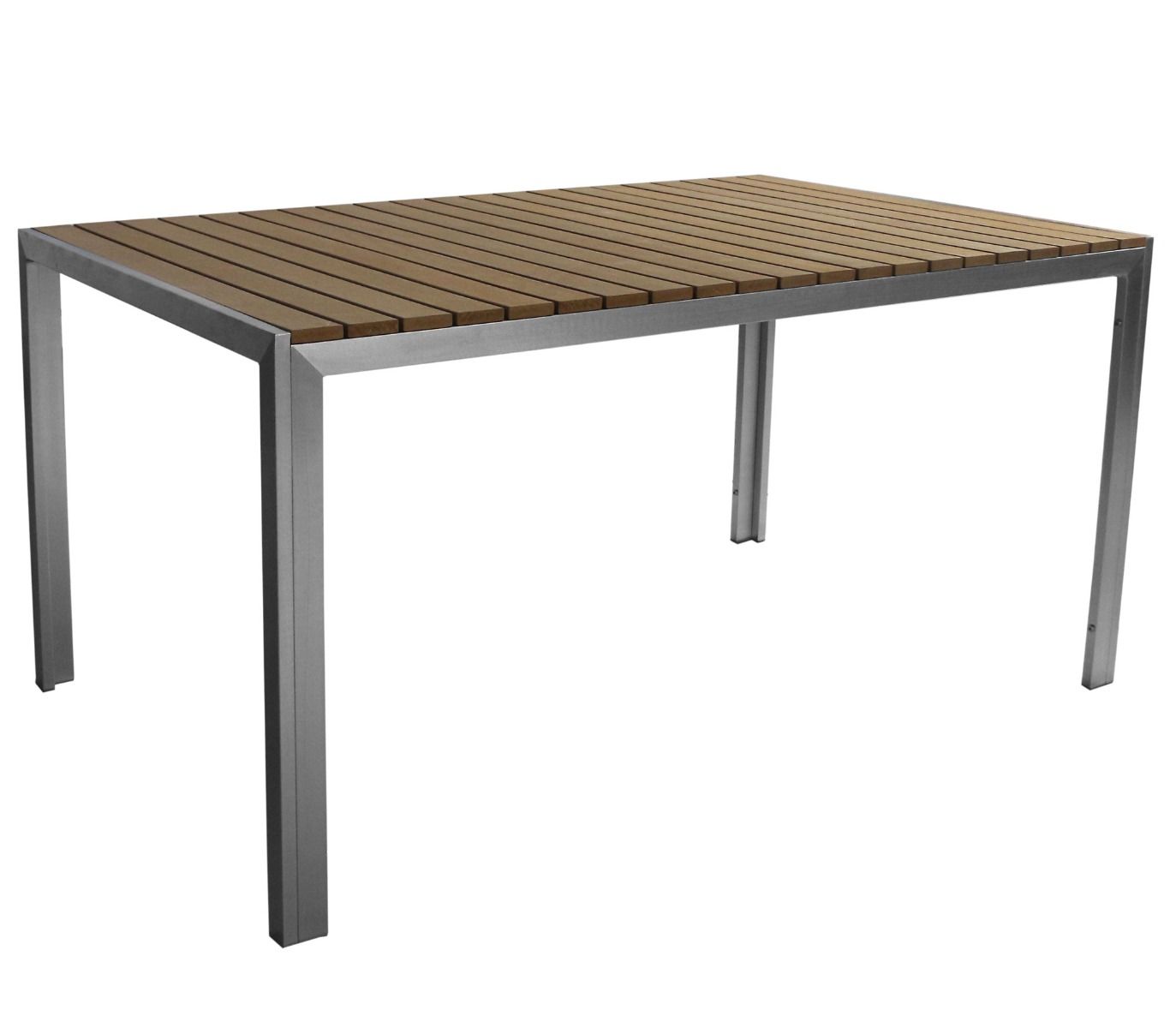 Terassin pöytä jossa ruskea puunvärinen kansi 90x150