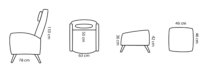 Unico Sanna nojatuoli + rahi, eri värejä