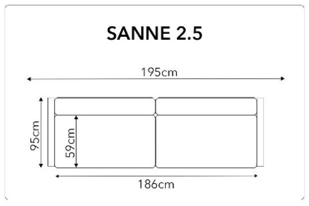 Sanne sohva 2,5-ist, eri värejä