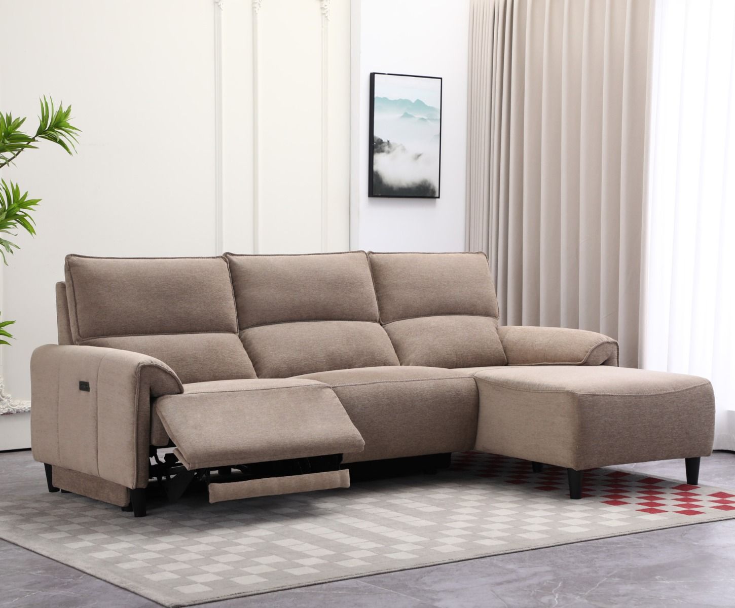 Select divaanisohva sähkömekanismilla, khaki