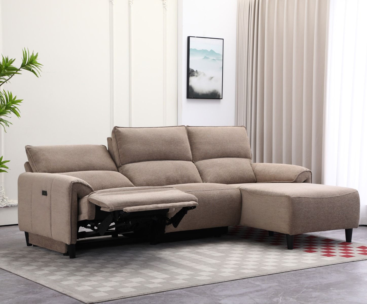 Select divaanisohva sähkömekanismilla, khaki