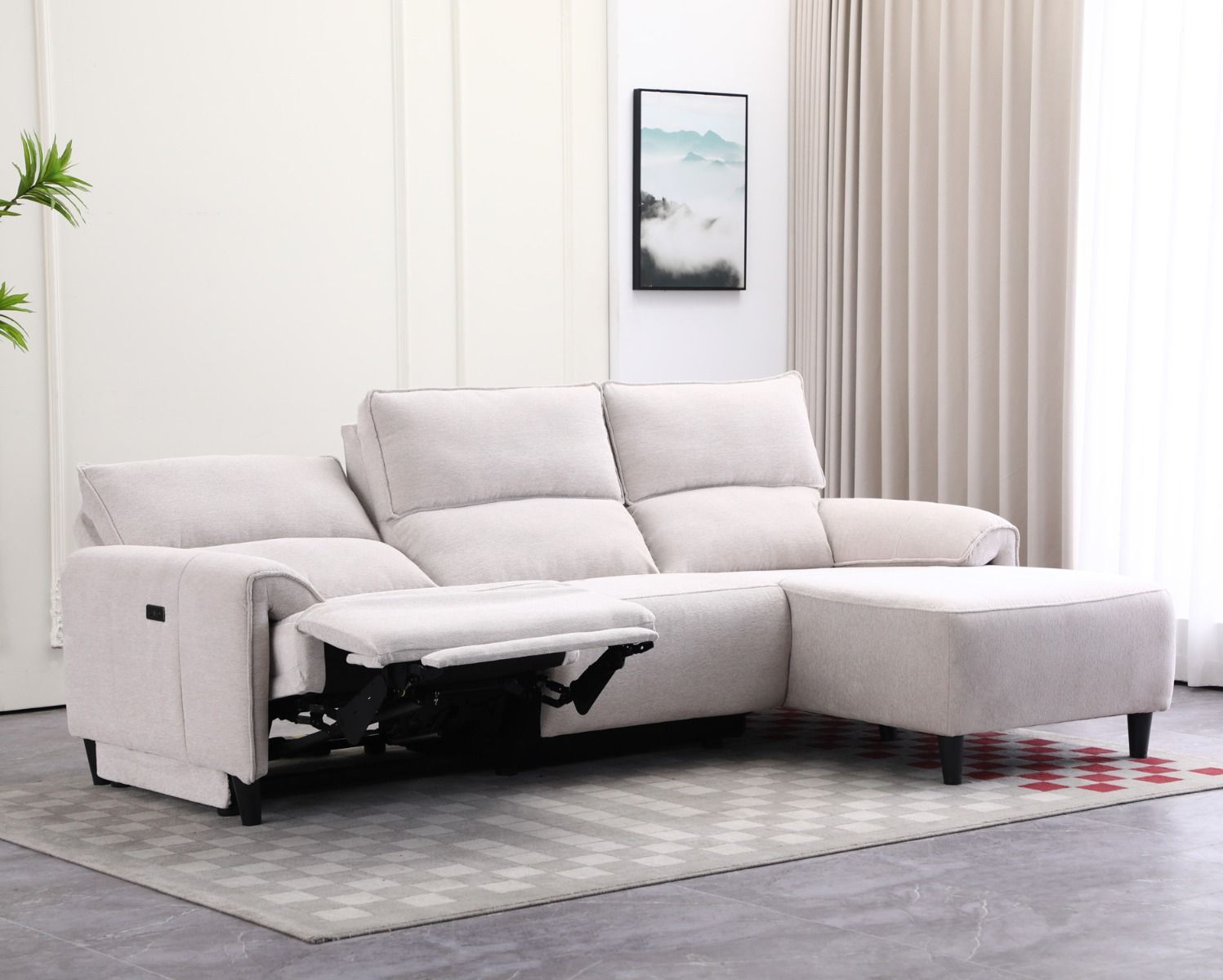 Select divaanisohva sähkömekanismilla, beige