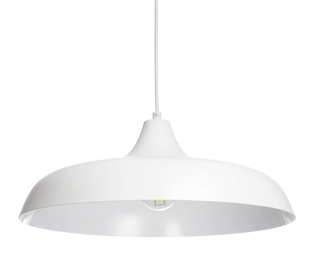 Selme valkoinen on helppo ja nopea asentaa – valaisimessa on valmiiksi asennettu kattopistoke sekä ripustuslenkki koukkukiinnitystä varten. Suurikokoinen kattokuppi peittää kattopistorasian siististi.