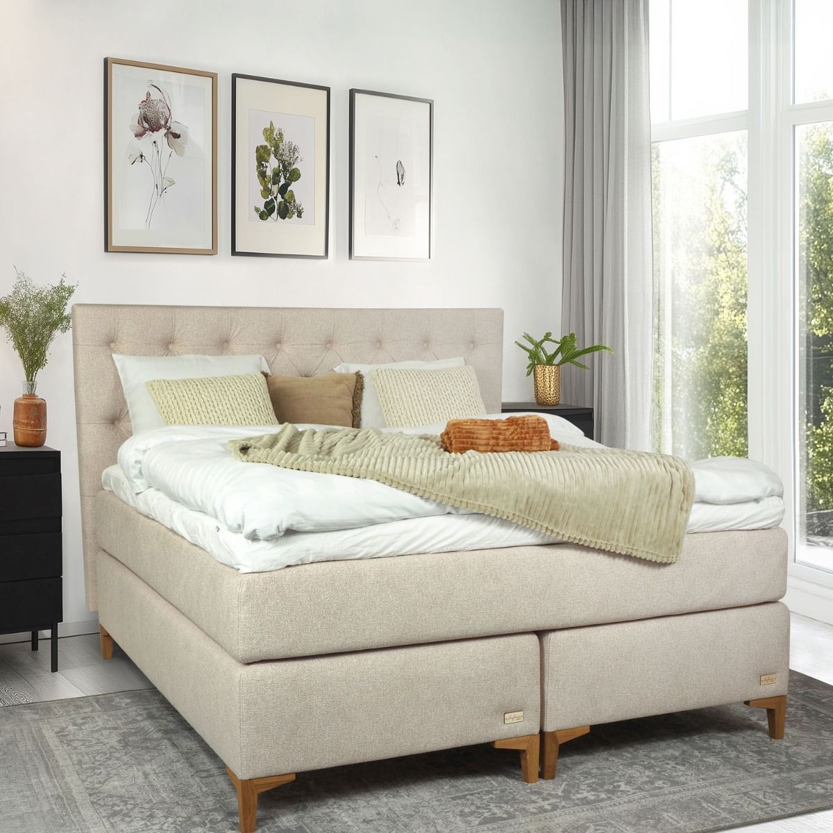 Sinfonia Premium jenkkisänky 160x200 kotimainen nappipäädyllä