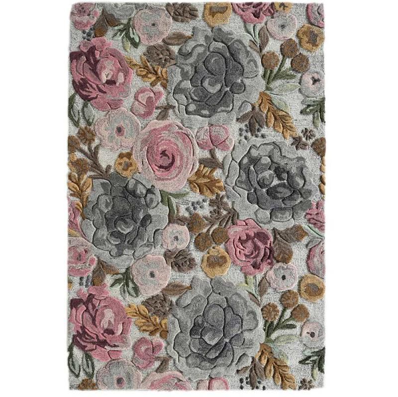 Sinfonia värikäs kukkakuosinen villamatto