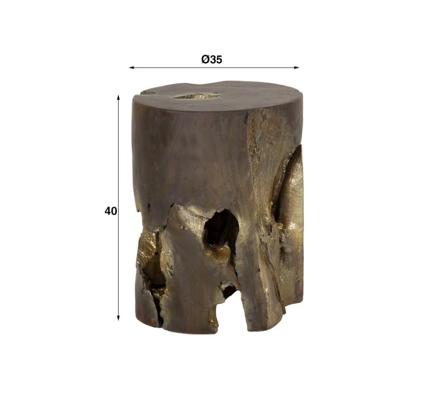 Amsterdam sivupöytä, harmaa/kulta