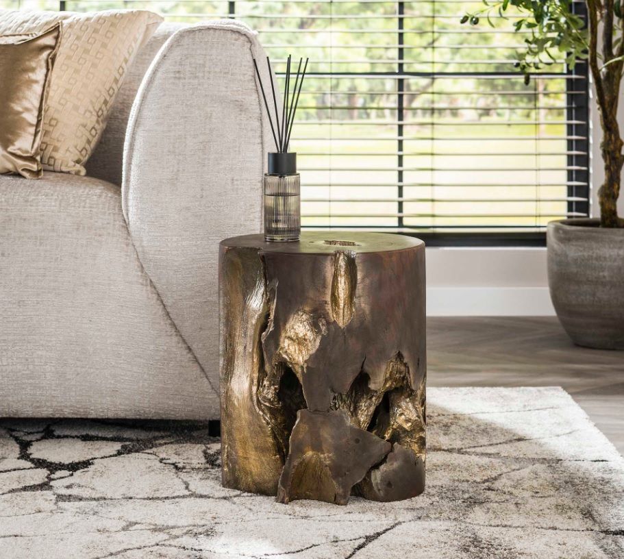 Amsterdam sivupöytä, harmaa/kulta