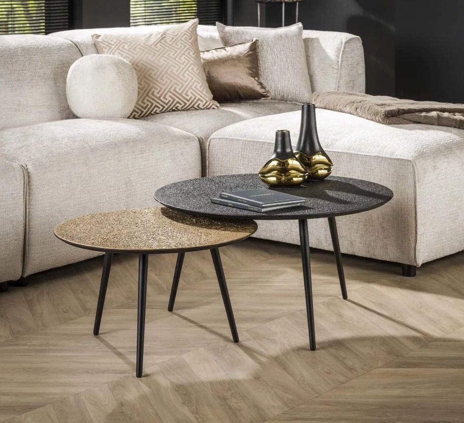 Amsterdam Metallic sohvapöytäsarja, harmaa