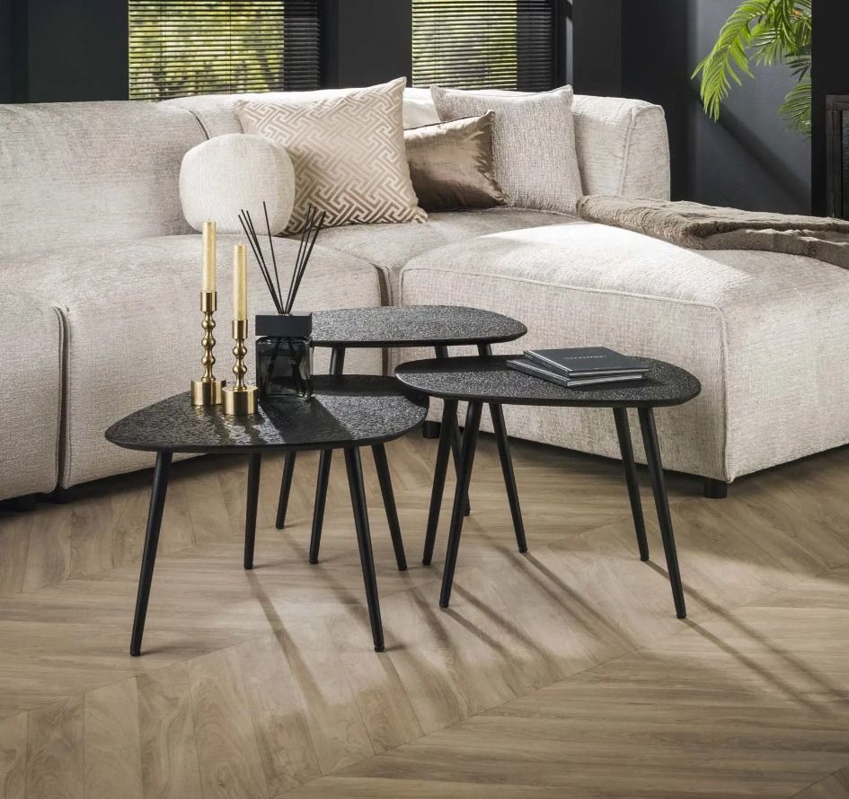 Amsterdam Metallic sohvapöytäsarja, neliskulmainen / harmaa