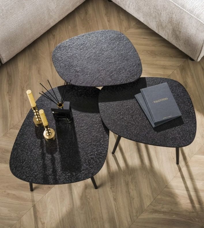 Amsterdam Metallic sohvapöytäsarja, neliskulmainen / harmaa