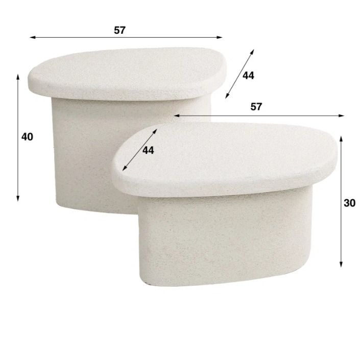 Amsterdam Stone sohvapöytäsarja, marmori/komposiitti