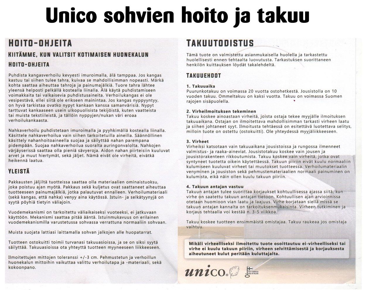 Unico Flamingo 2-istuttava nahkasohva, eri värejä