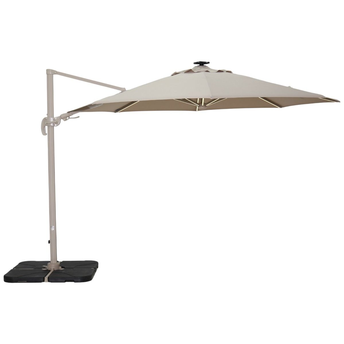 Solar aurinkovarjo LED-valoilla beigen väri