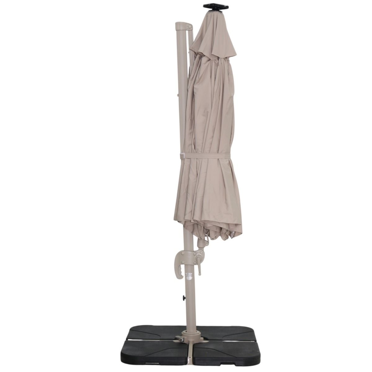 Solar LED riippuva aurinkovarjo 350 cm, hiekan väri