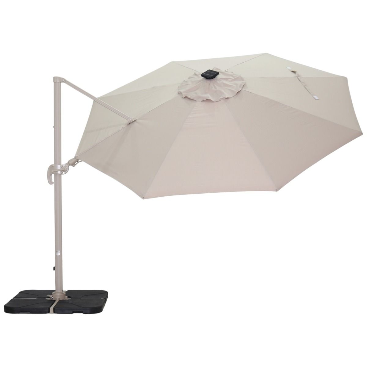 Solar LED riippuva aurinkovarjo 350 cm, hiekan väri