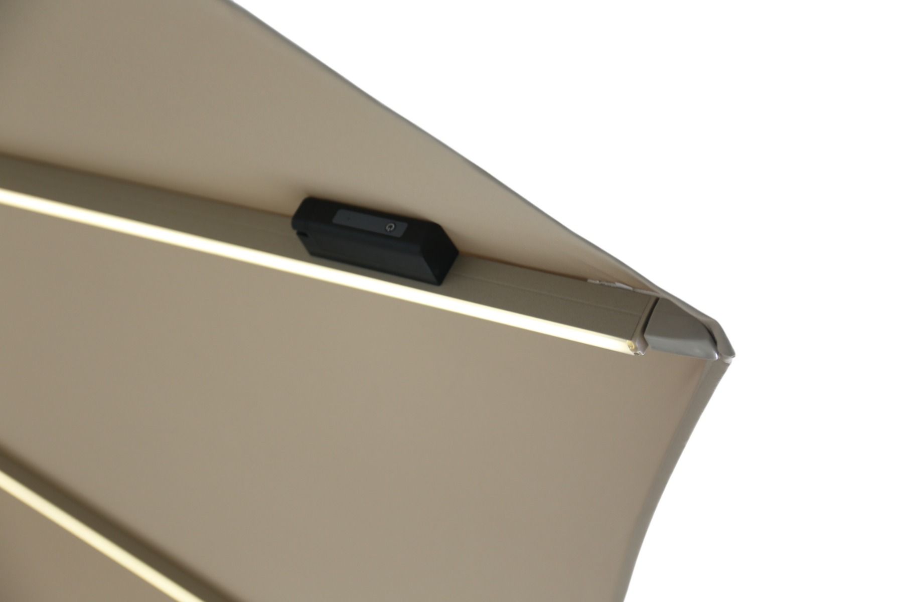 Solar LED riippuva aurinkovarjo 350 cm, hiekan väri