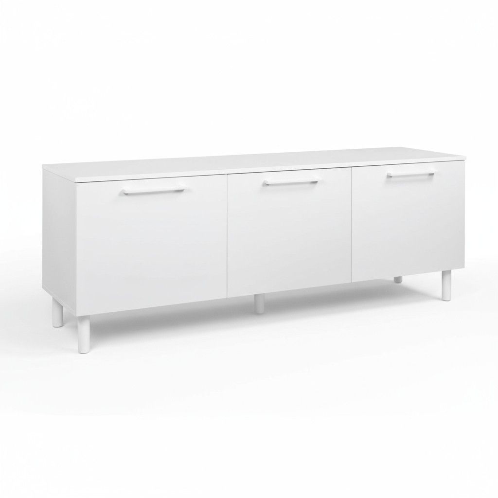 Solo TV-taso valkoinen 166 cm leveä kolmella umpiovella