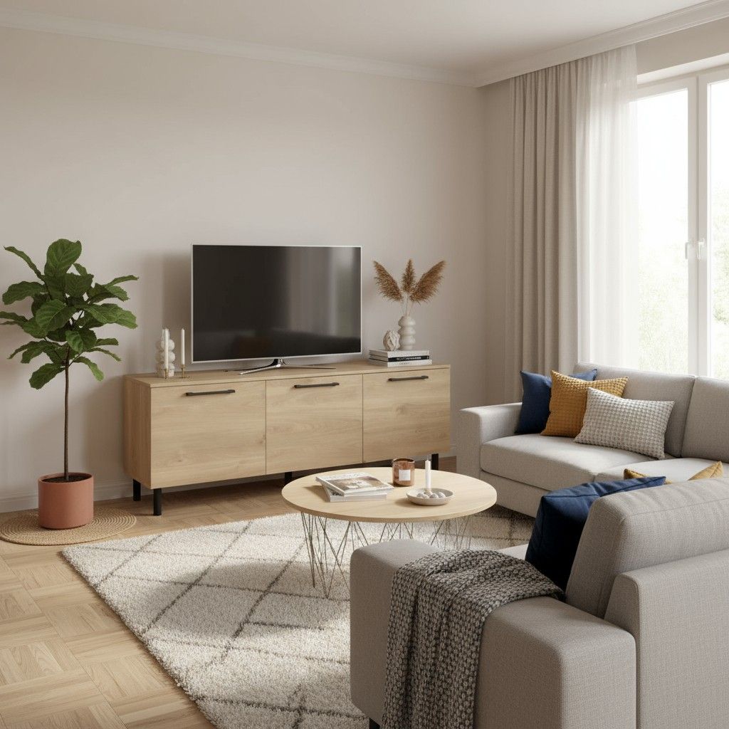 Solo TV-taso tammenvärisenä 166 cm leveänä