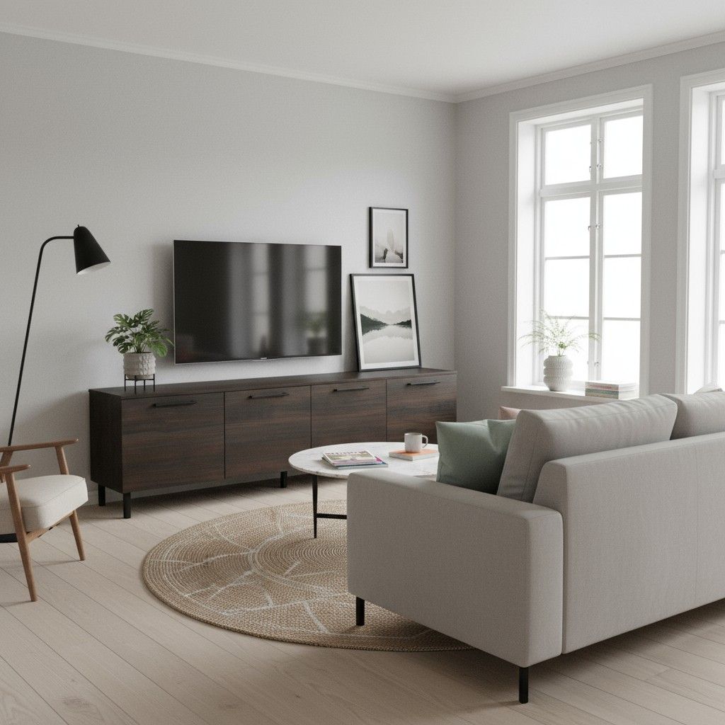 Solo TV-taso leveä 220 cm tumman tammen värillä