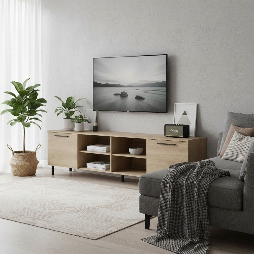 Solo TV-taso tammen värisenä mustilla vetimillä ja jaloilla