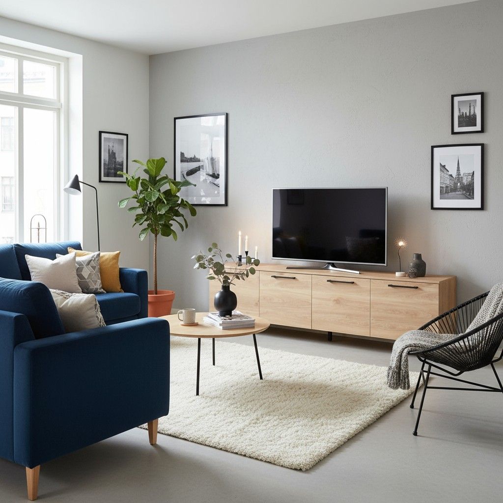 Solo TV-taso 220 tammen värisenä neljällä umpiovella kuvattuna olohuoneessa