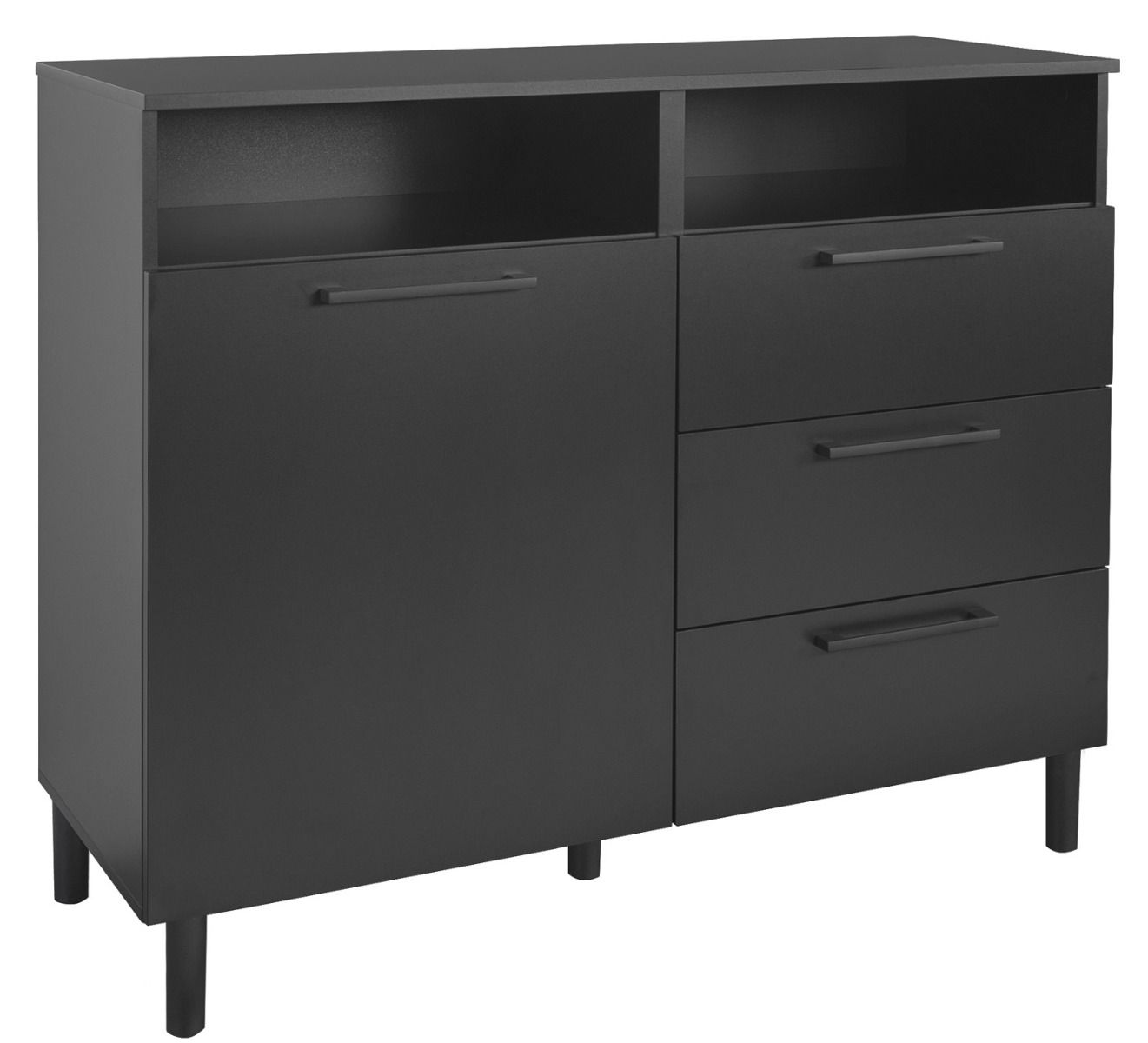 Musta Solo senkki Hiipakka, 120 cm leveä