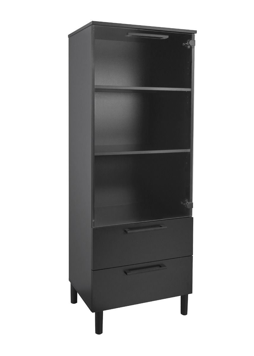 Musta vitriini lasiovella