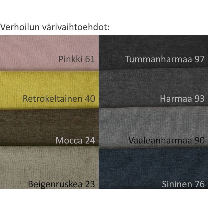 Amanda nojatuoli, eri värejä