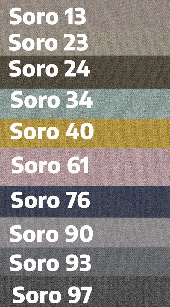 Toledo U-kulmasohva, eri värejä