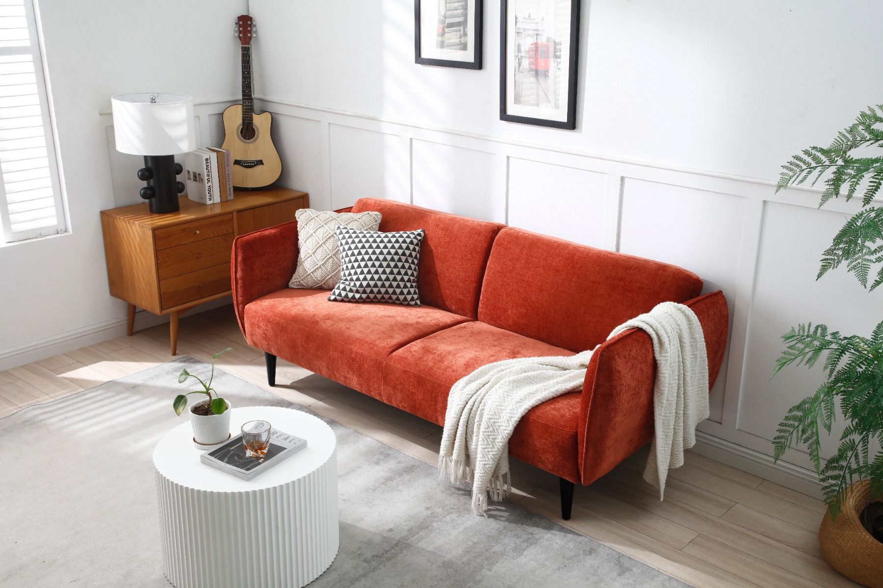 Marlene 3-ist vuodesohva, oranssi