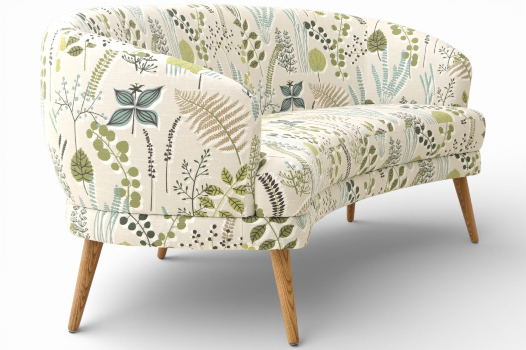 Stig kaareva sohva, kukkakuosi