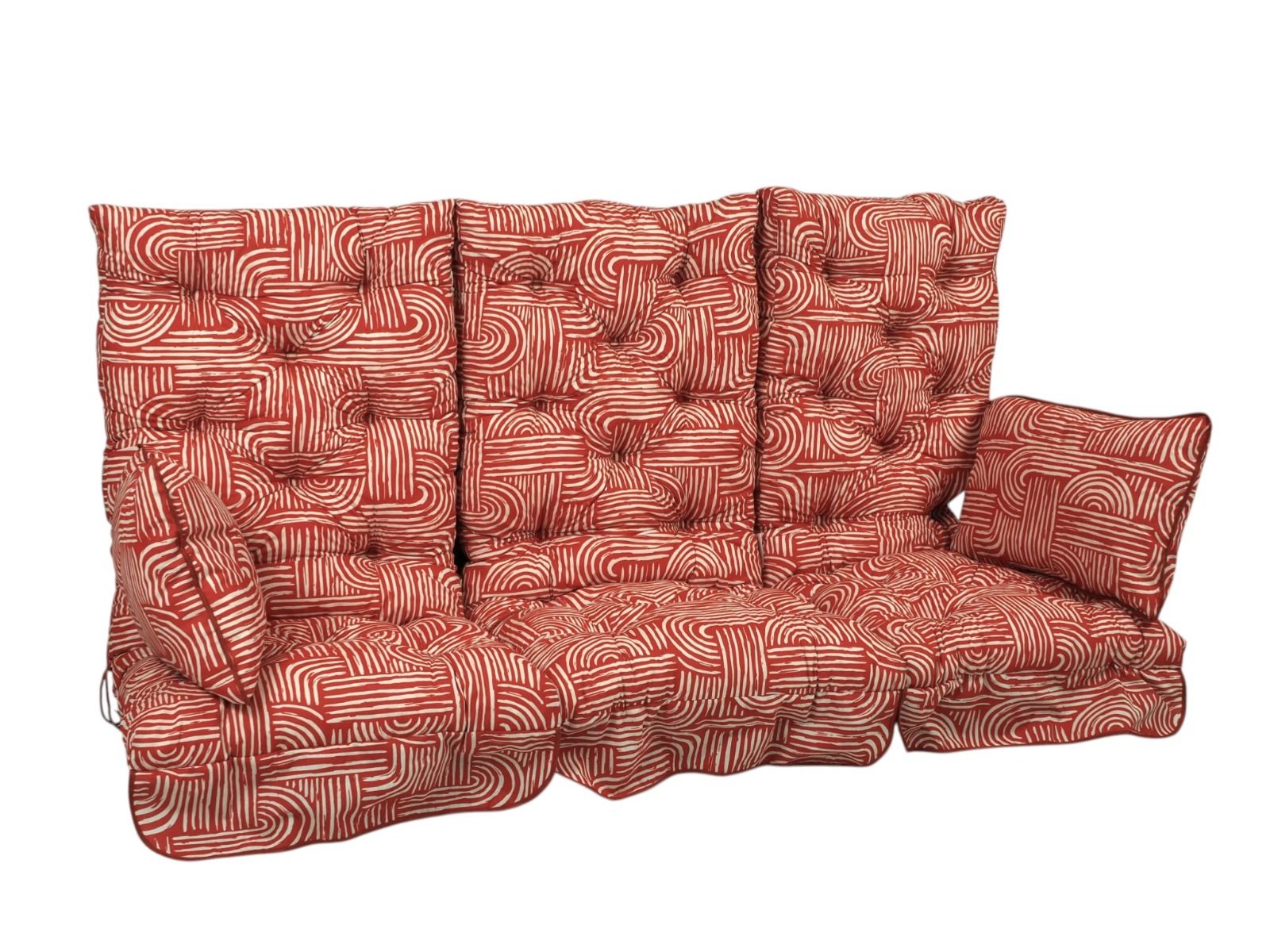 Stockholm keinun pehmusteet 165 cm, punainen kuvio