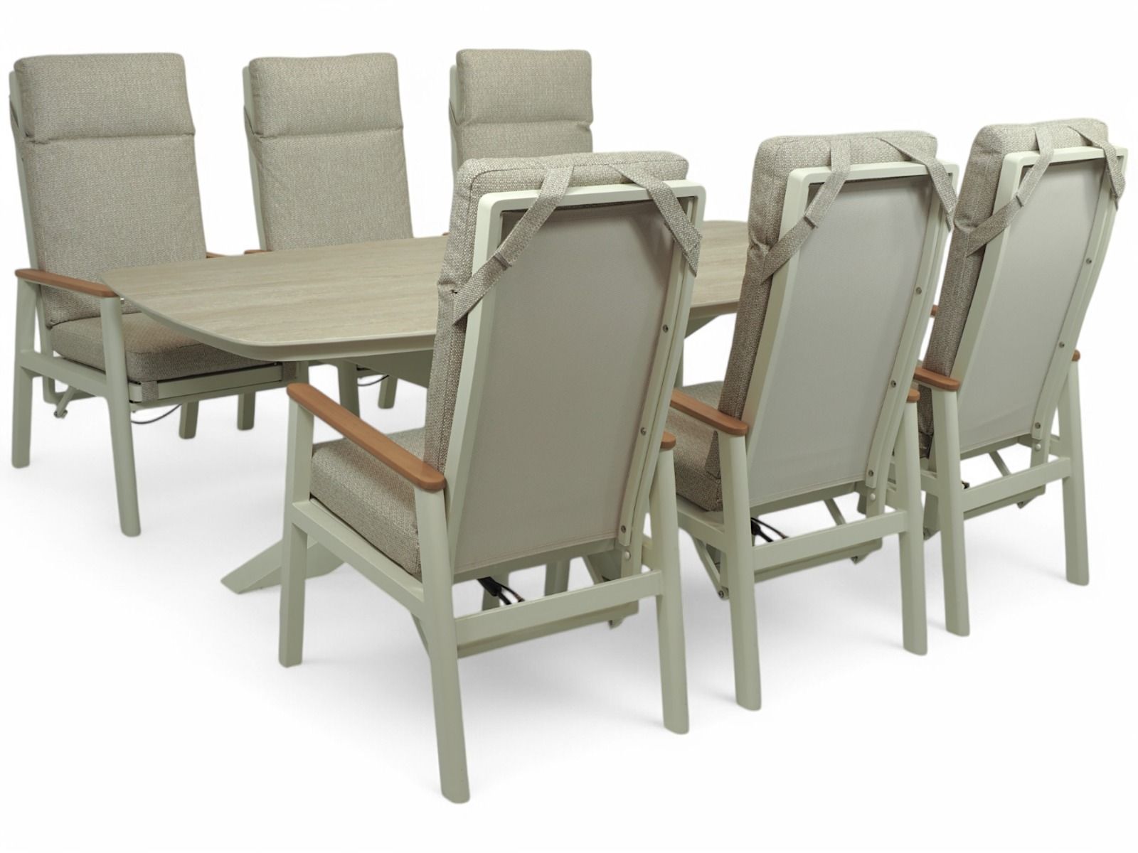 Stone terassipöytä ja 6 Hanko tuolia