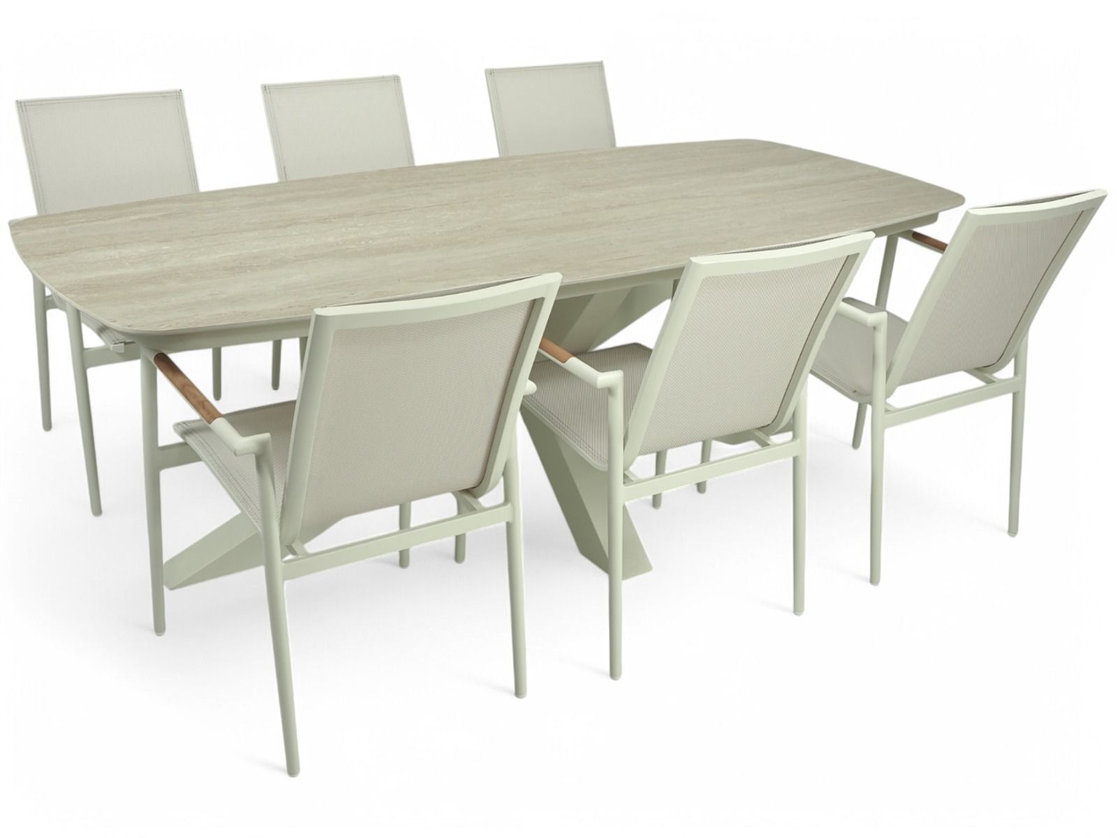 Stone terassipöytä ja 6 Marina tuolia