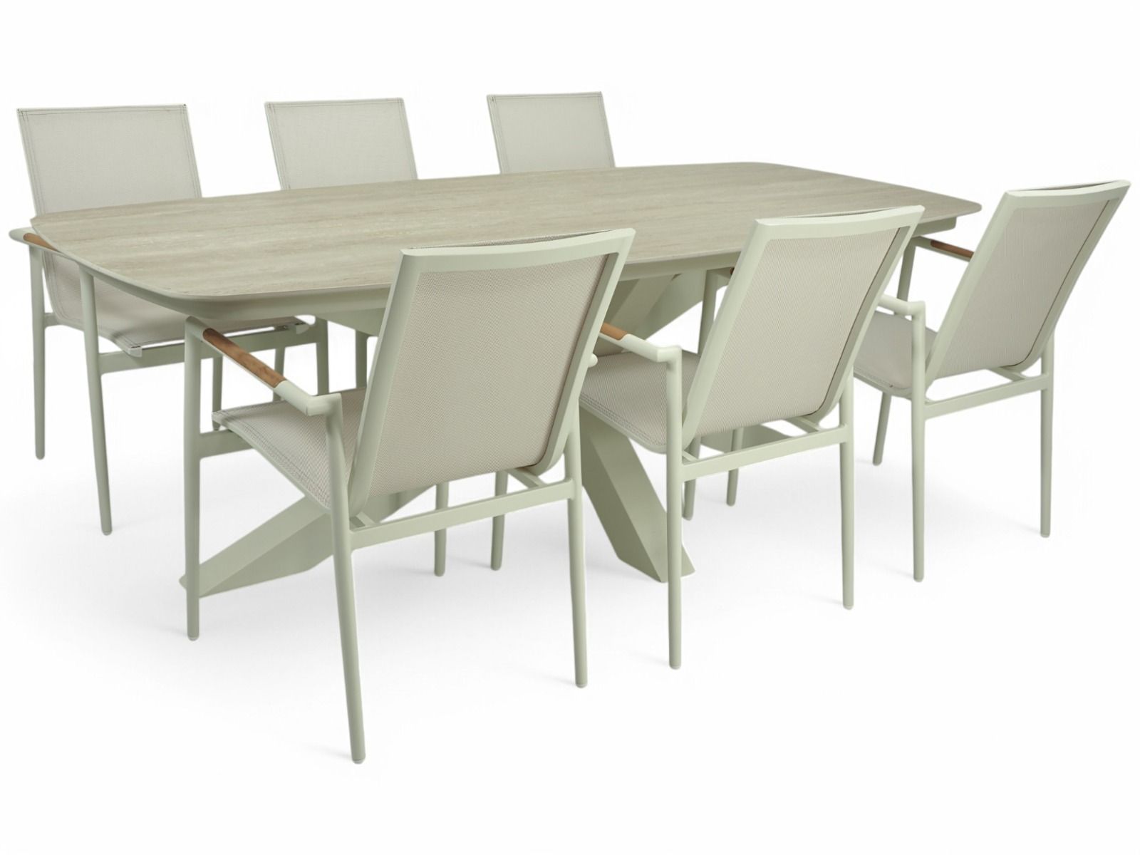 Stone pöytä ja Marina tuolit ulos vaalea runko