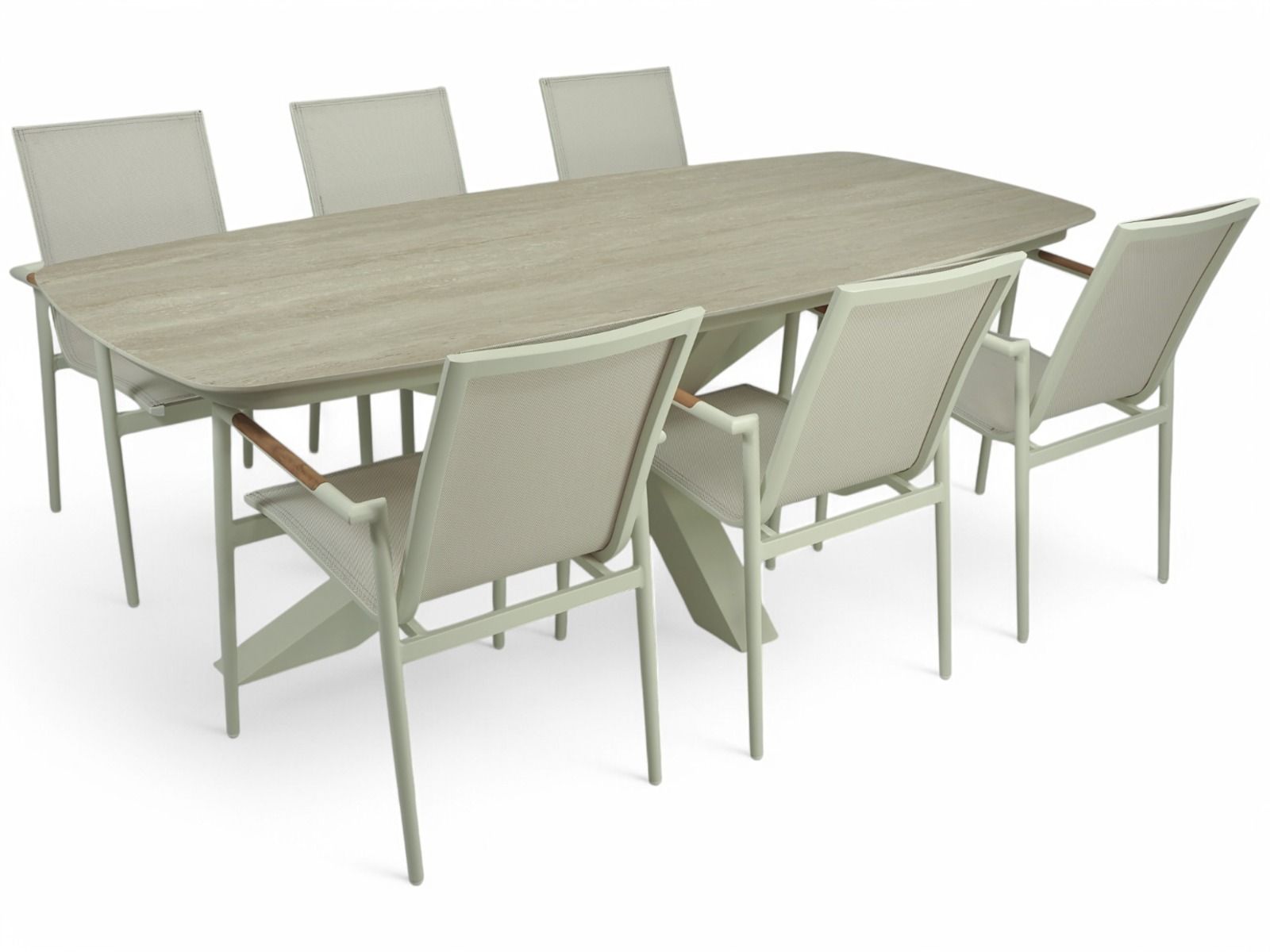 Stone terassipöytä ja 6 Marina tuolia