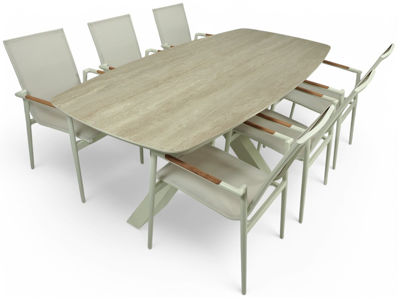 Stone terassipöytä ja 6 Marina tuolia