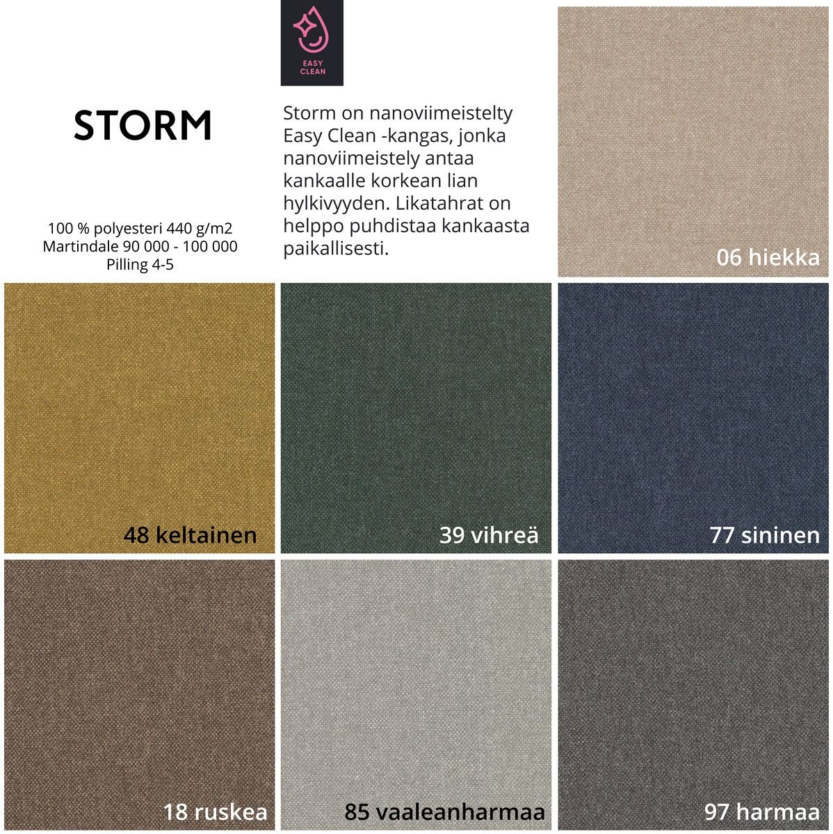 Rico avokulmasohva vuodemekanismilla, eri värejä