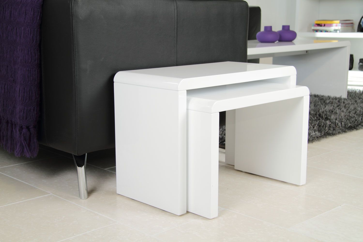 Supernova sarjapöytä, kiiltovalkoinen