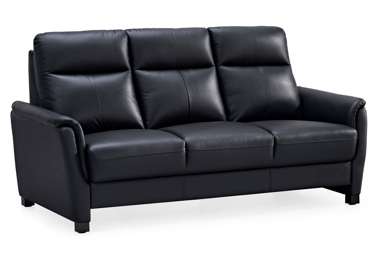 Rosita 3+1+1 nahkasohvakalusto, musta