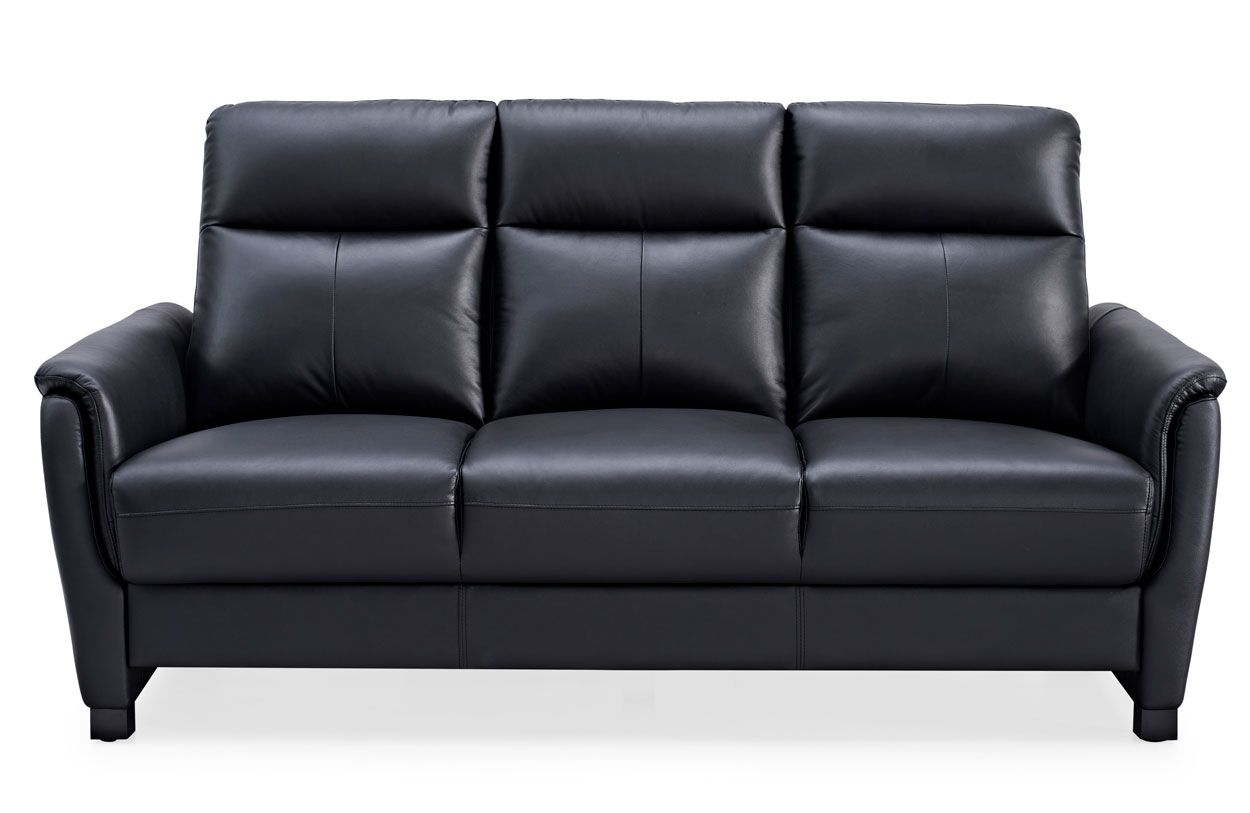 Rosita 3+1+1 nahkasohvakalusto, musta