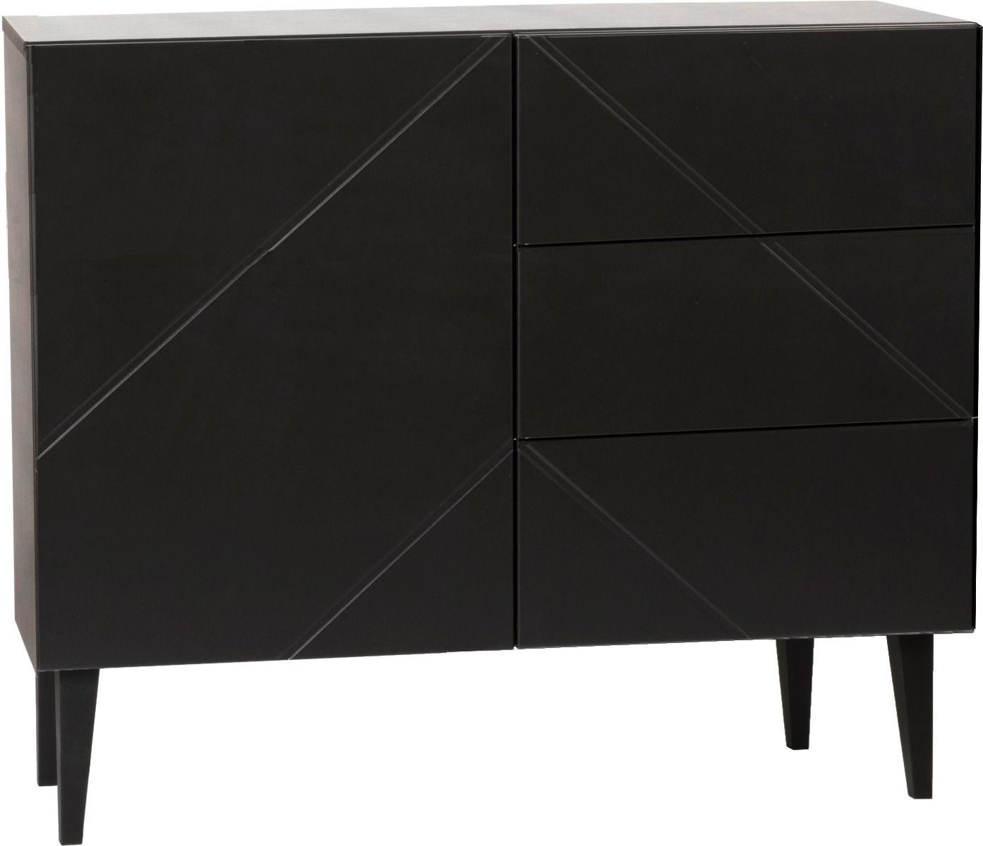 Vilja lipasto 100 3 ltk ja ovi, musta