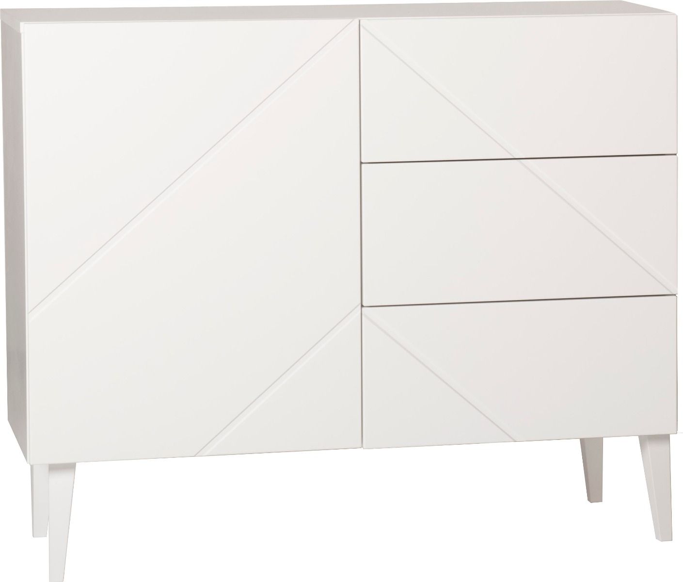 Vilja lipasto 100 3 ltk ja ovi, valkoinen