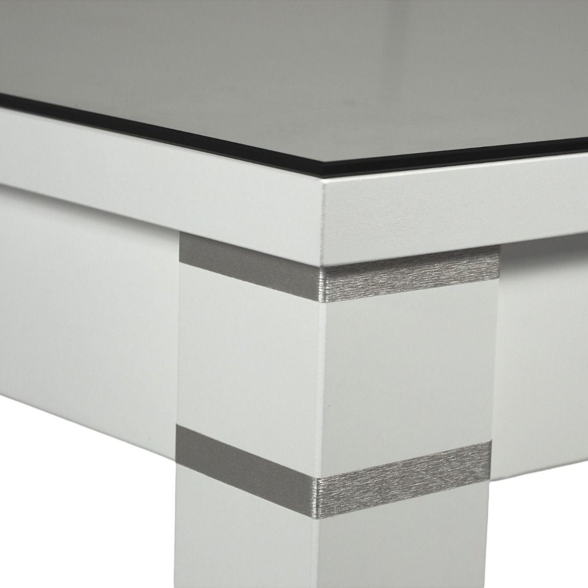 Tähkä ruokapöytä 100x220 valkoinen lasikannella