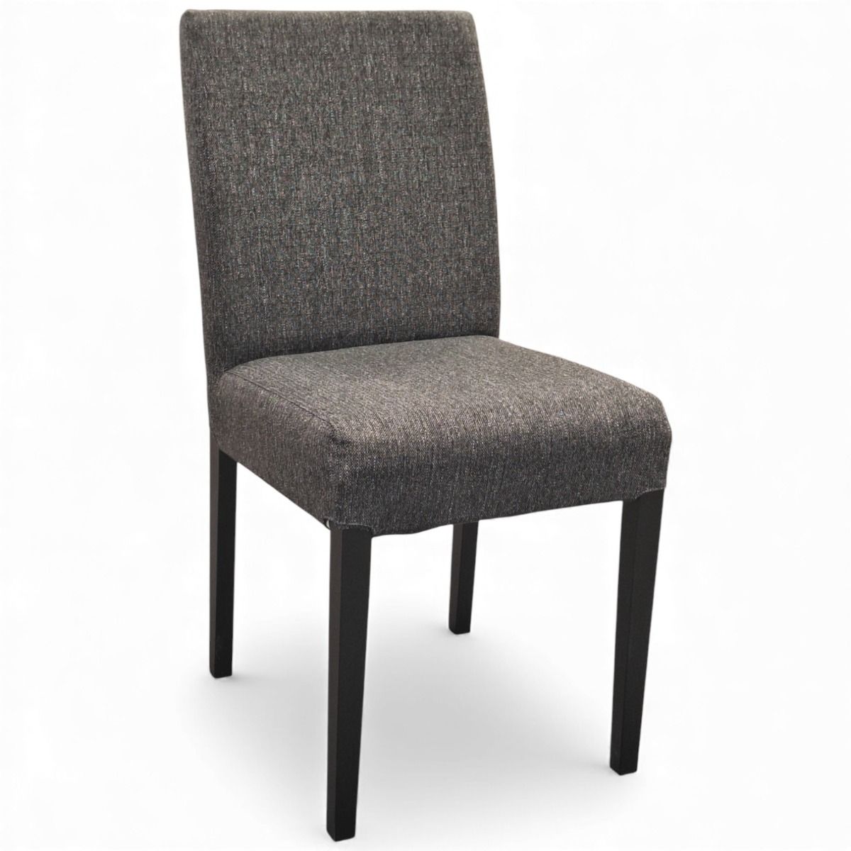 Verhoiltu ruokapöydän tuoli Tähkä tummanharmaalla kankaalla ja mustilla jaloilla