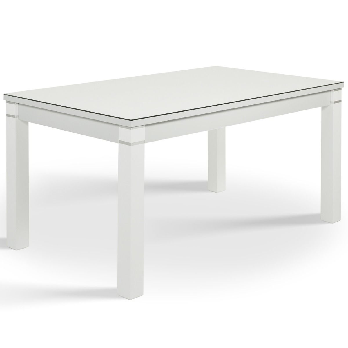 Tähkä ruokapöytä lasikannella valkoinen 140 x 85