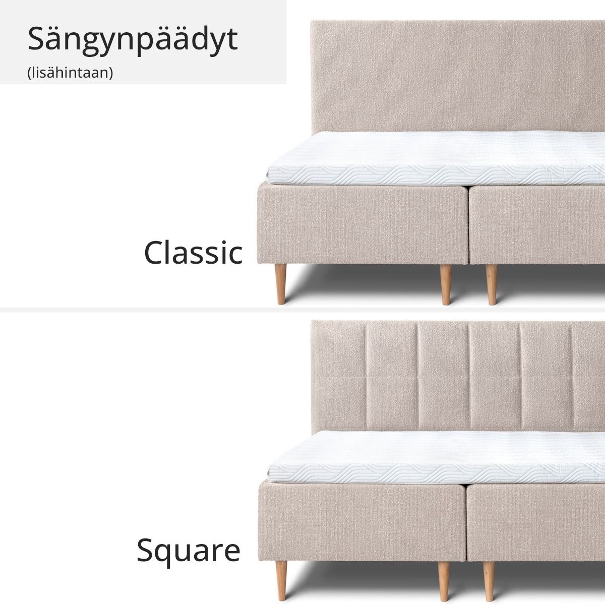 Tempur Break Continental jenkkisänky, eri vaihtoehtoja