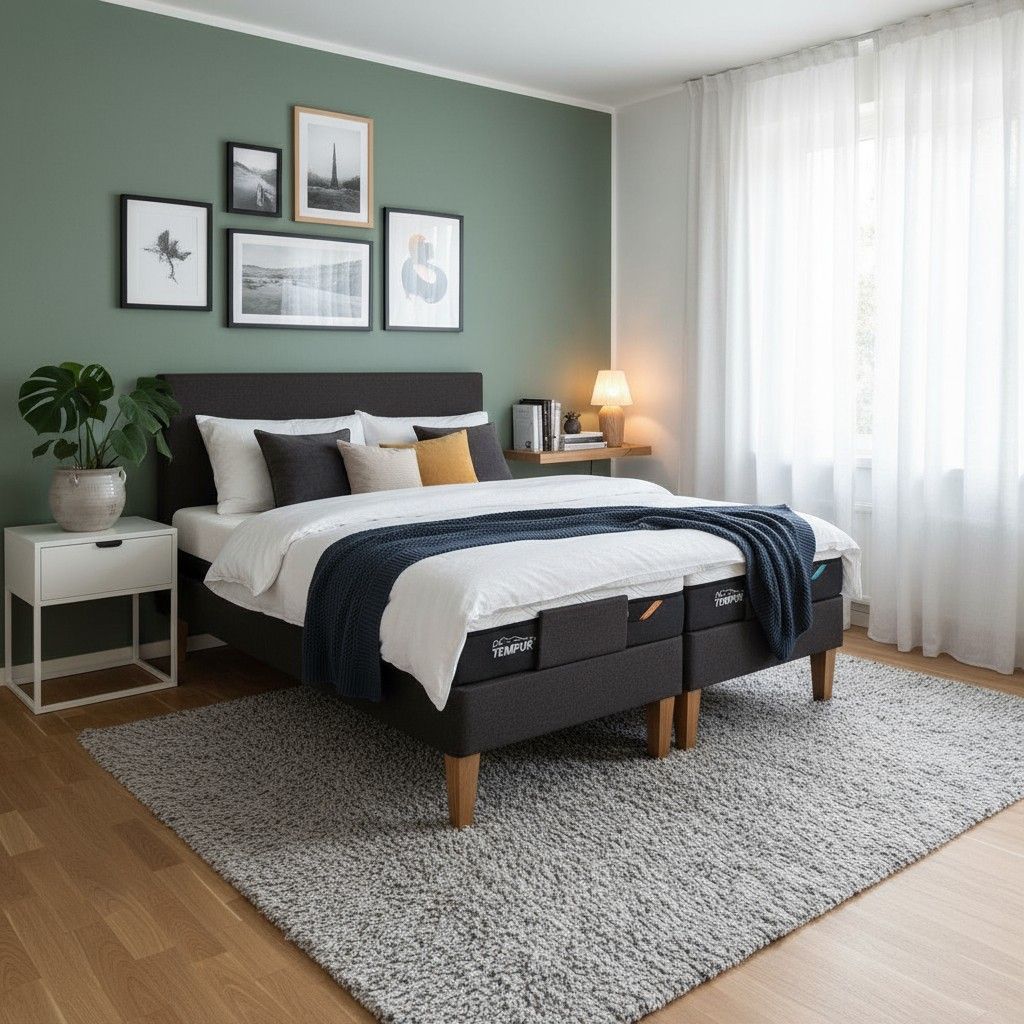 Tempur Victory moottorisänkypaketti kuvattuna makuuhuoneessa