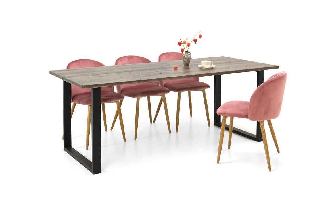 Jussi tammi ruokapöytä 89x140cm metallijaloilla